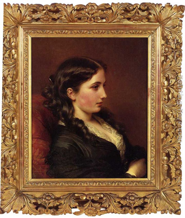 Study of a Girl in Profile painting - Franz Xavier Winterhalter Study of a Girl in Profile art painting
